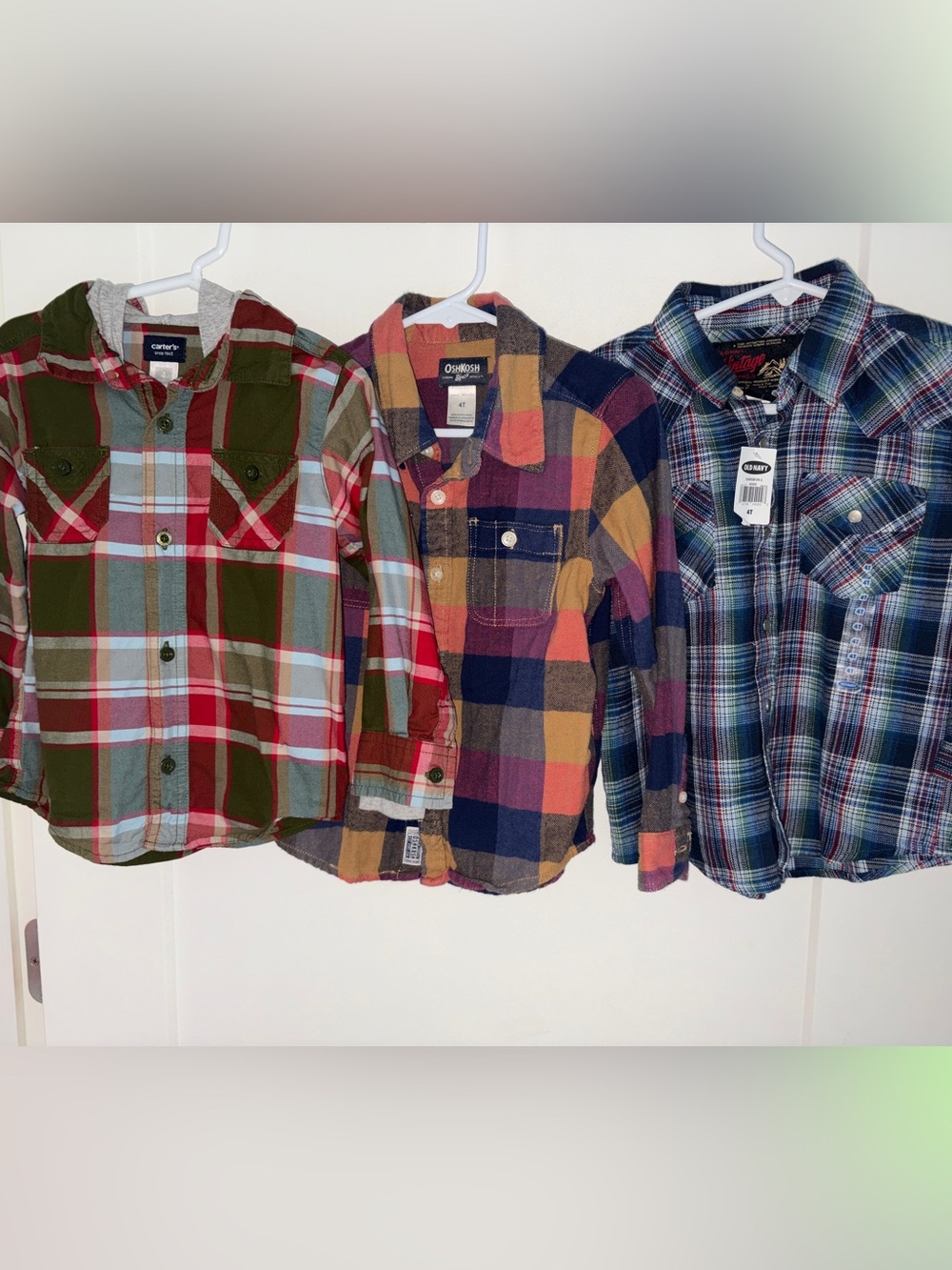 boy's 4T flannel shirt bundle NWT NWOT Old Navy Carters Oshkosh